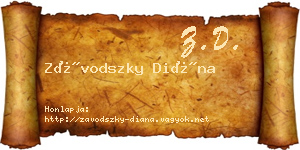 Závodszky Diána névjegykártya