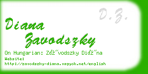 diana zavodszky business card